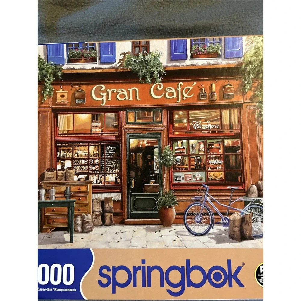 Springbok Puzzle Local Treasure 1000 pieces 2017 USA Gran Cafe Coffee Bike